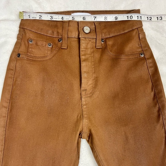 NWT Pistola Aline High Rise Skinny Coated Jeans Cognac Color Size 24 - Picture 10 of 14